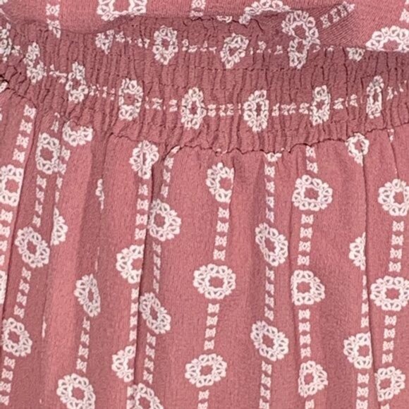 Charming Charlie Pink Mini Dress Small Puff Sleeve Lined Boho Preppy Casual - Picture 11 of 11